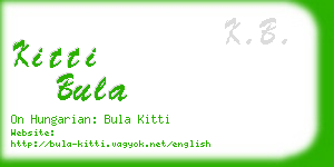 kitti bula business card